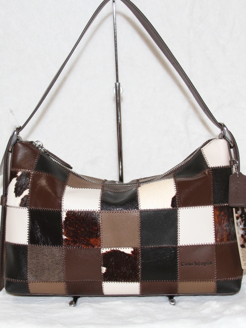 NWT COACH Coachtopia Alter Ego Slouchy Shoulder Bag Cow Patchwork Leather - Picture 3 of 7